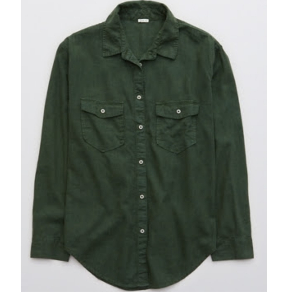 Aerie Adventure shirt American eagle Outfitters button up shirt green shirt top